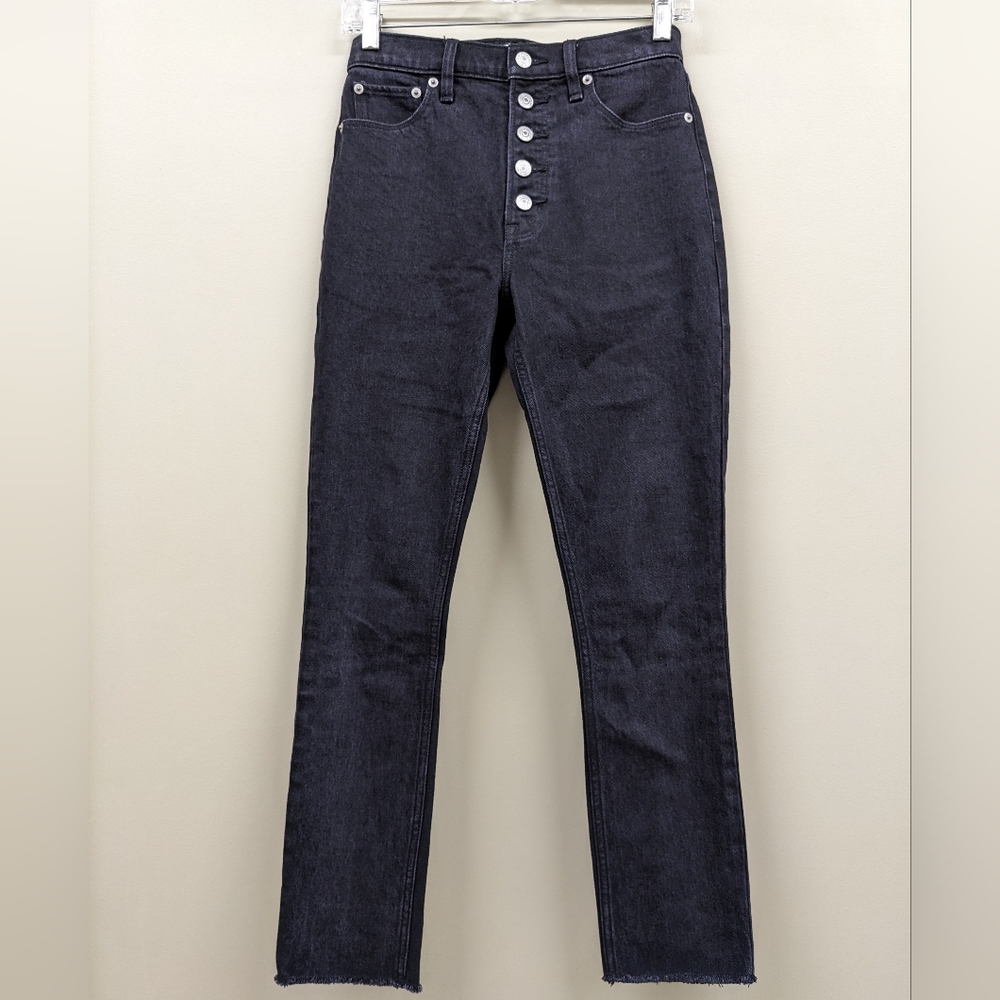 Abercrombie & Fitch Black High Rise Raw Hem Jeans